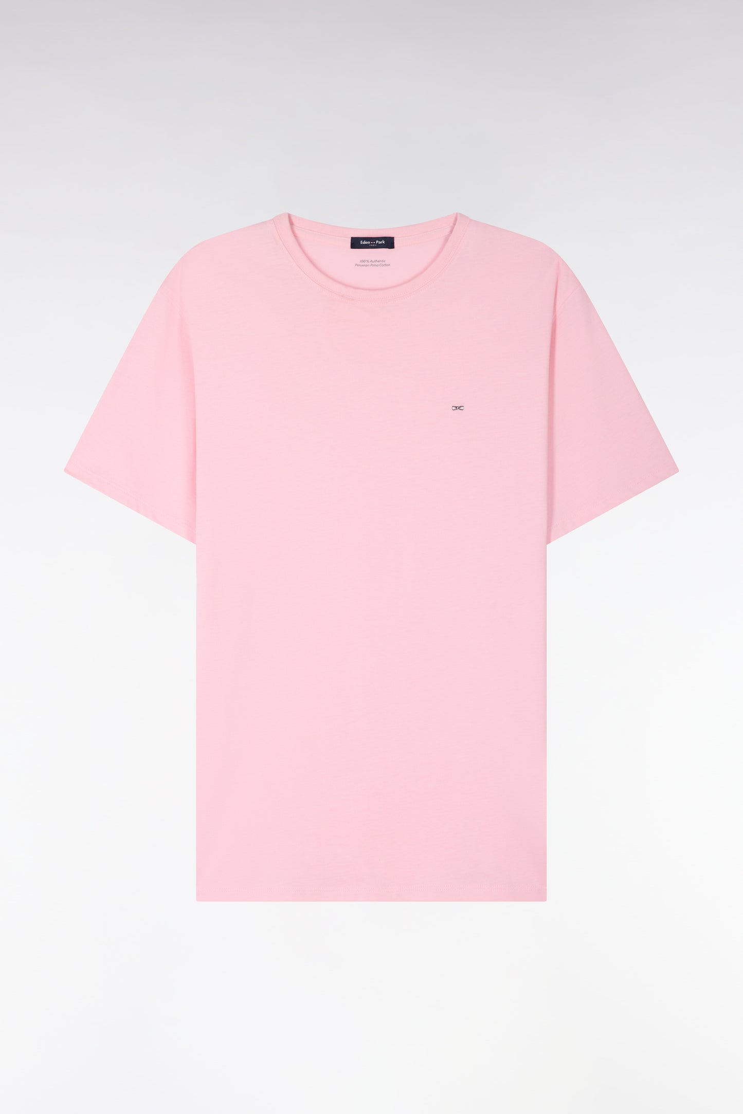 T-shirt à manches courtes en coton Pima rose coupe regular