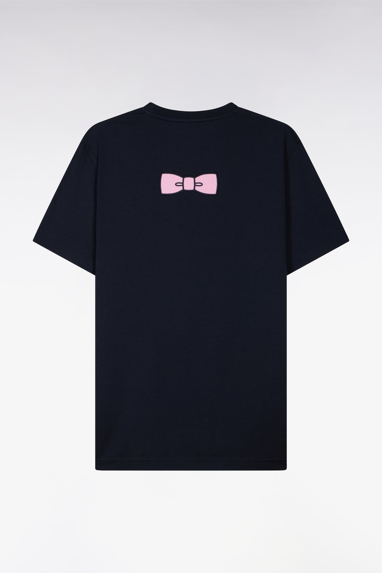 T-shirt à manches courtes en coton Pima marine brodé coupe regular