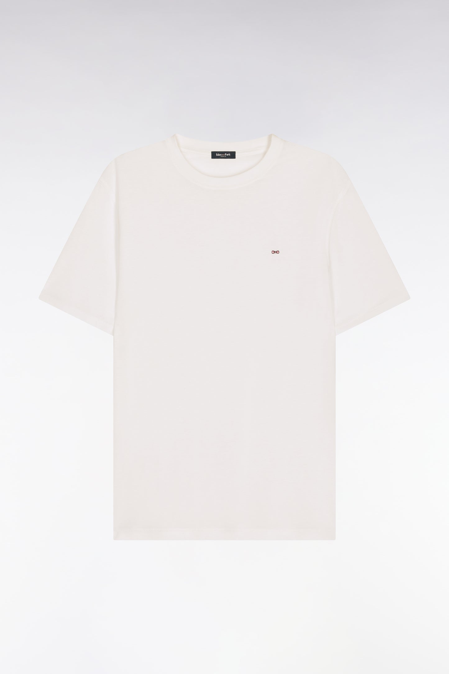 T-shirt à manches courtes en lyocell et coton blanc coupe regular