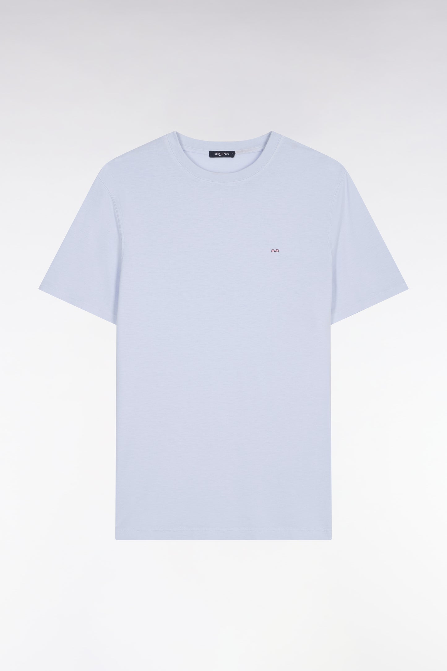 T-shirt à manches courtes en lyocell et coton gris clair coupe regular