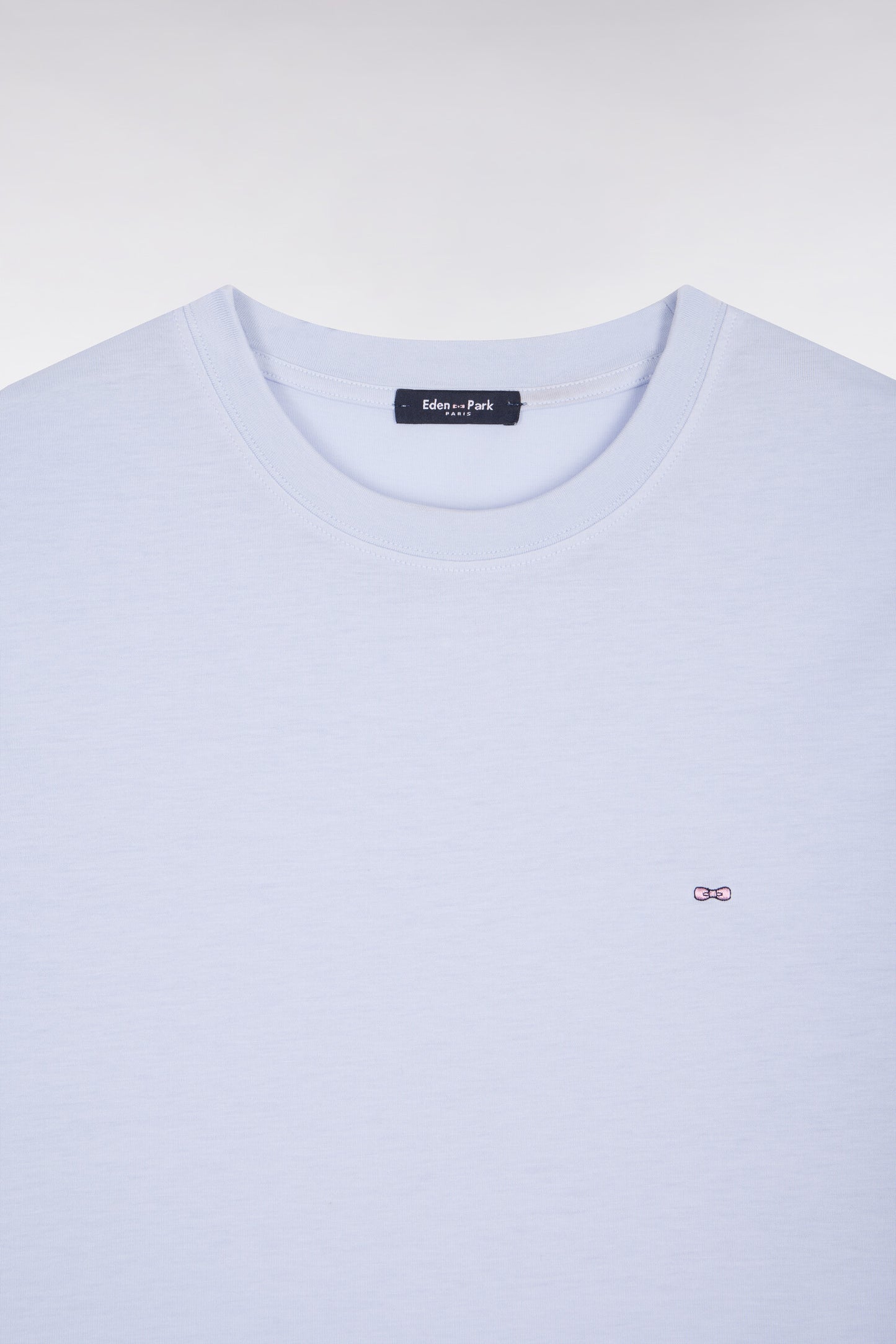 T-shirt à manches courtes en lyocell et coton gris clair coupe regular