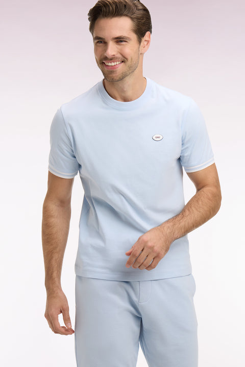 T-shirt à manches courtes en coton ciel coupe regular - Image 1