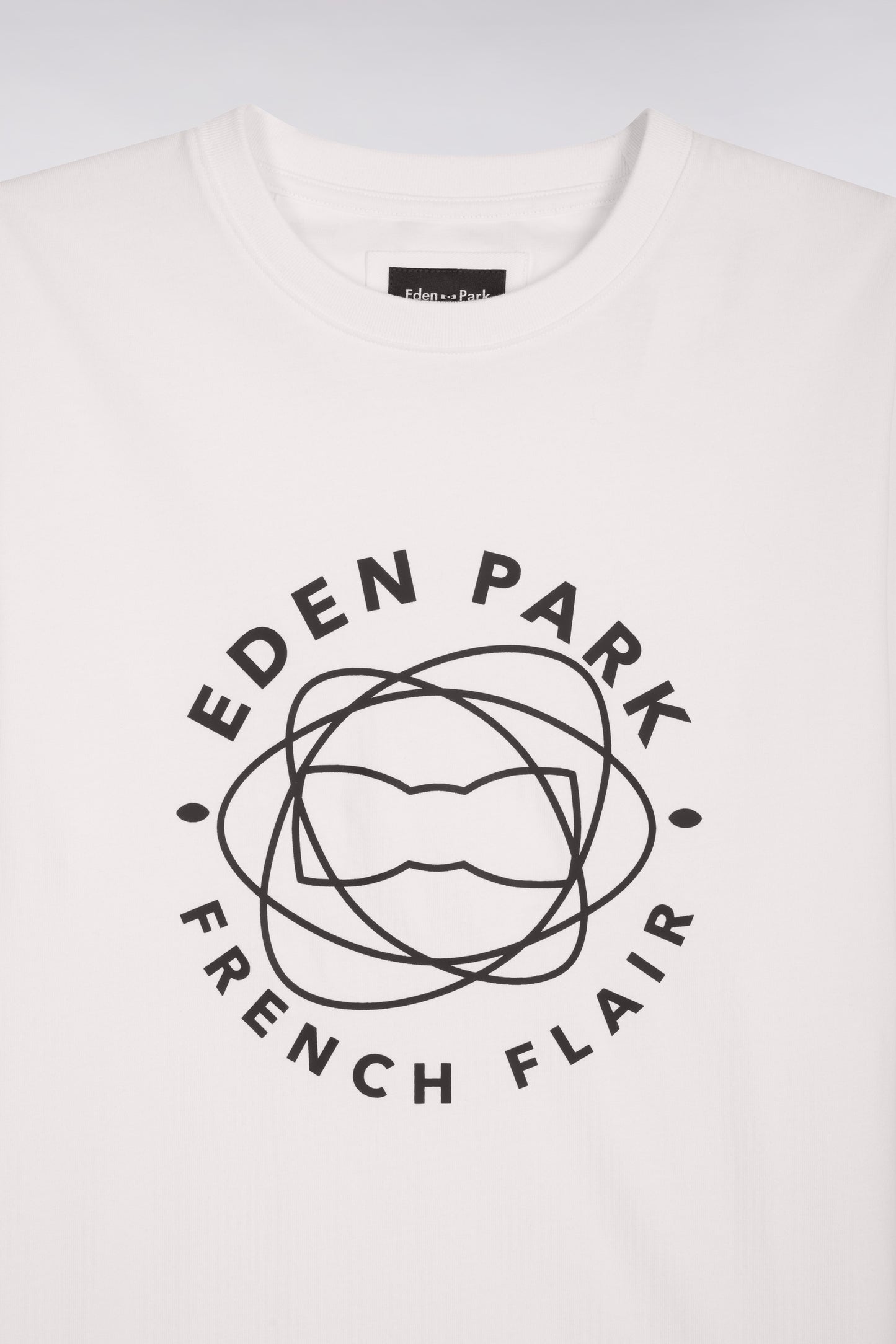 T-shirt à manches courtes en coton écru sérigraphié coupe regular