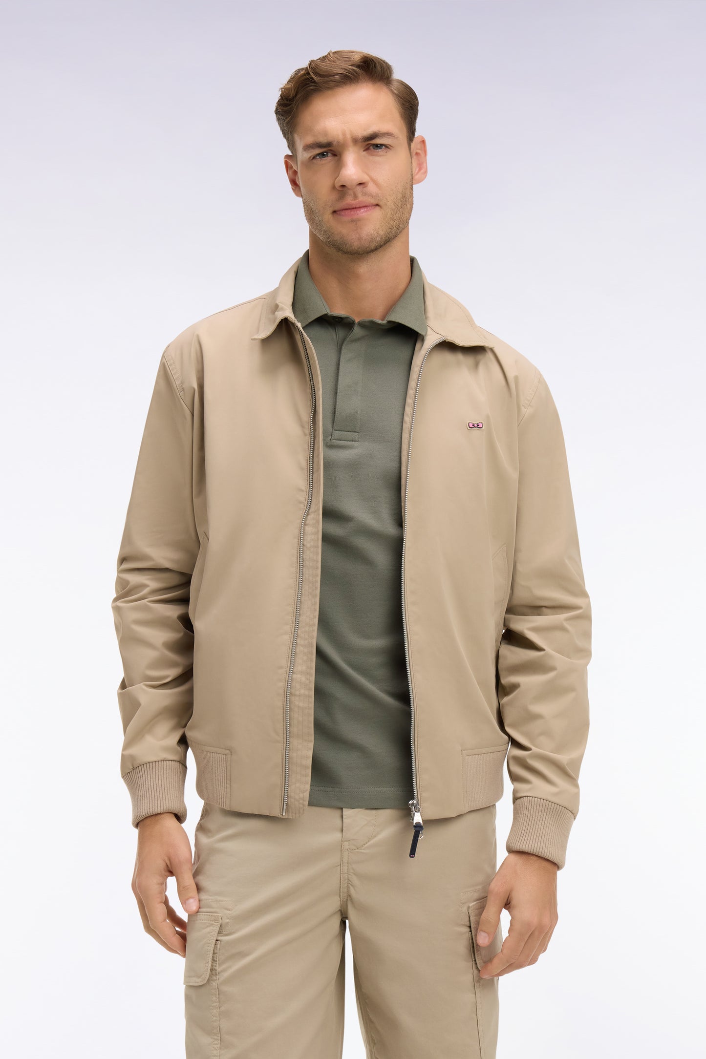 Blouson en nylon beige