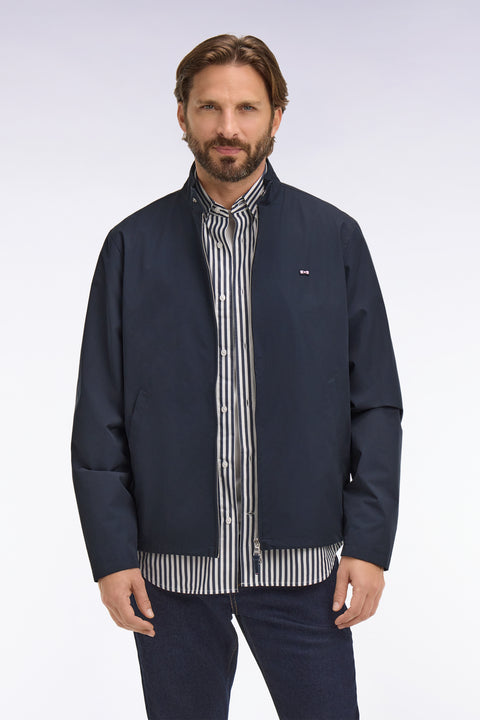 Blouson à col motard en nylon marine - Image 3