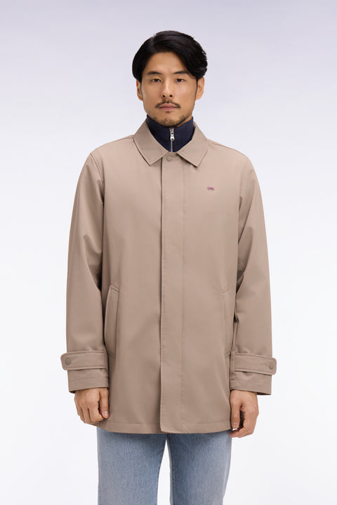 Imperméable court en nylon grège - Image 3