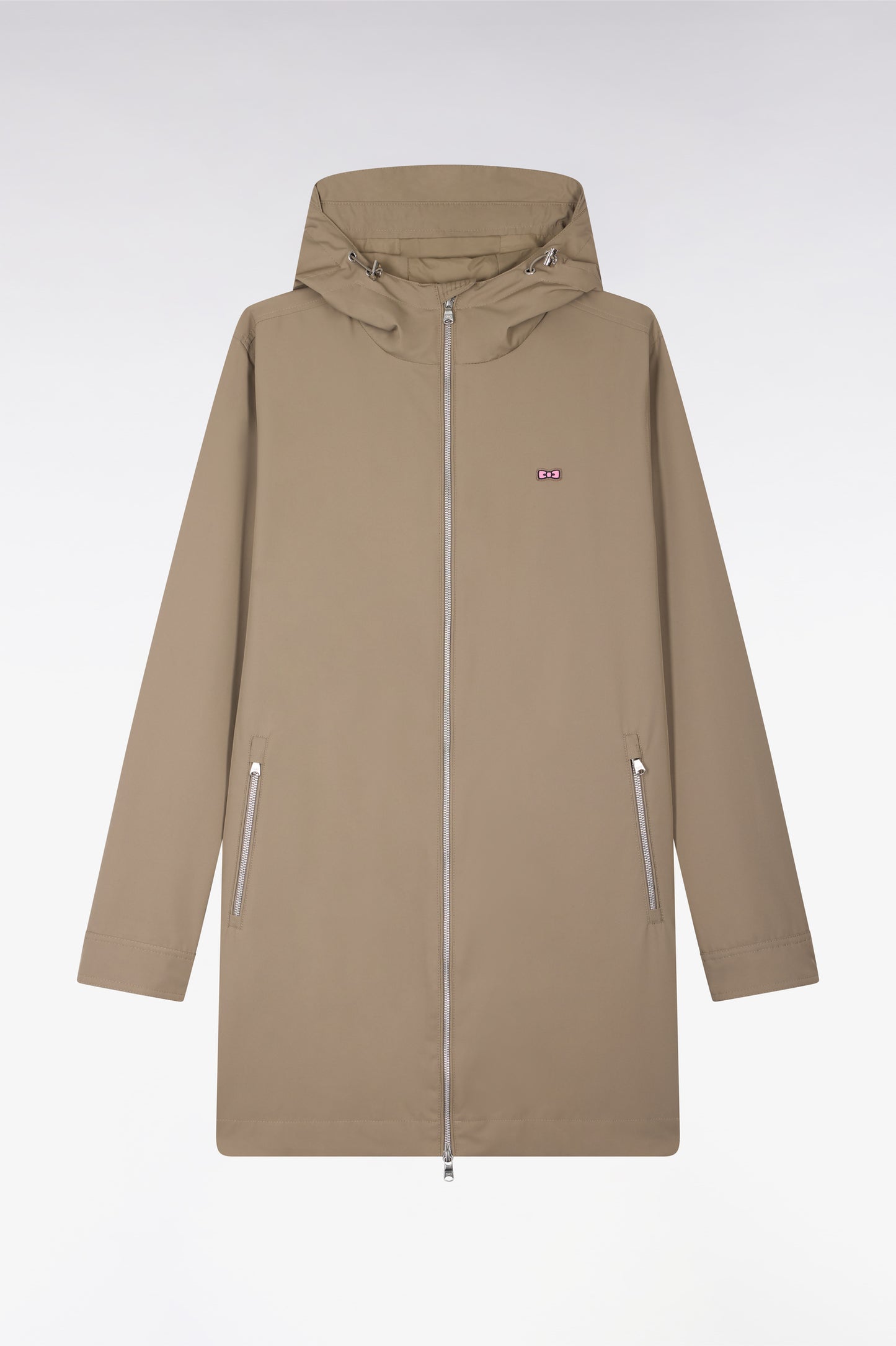Parka à capuche en nylon beige