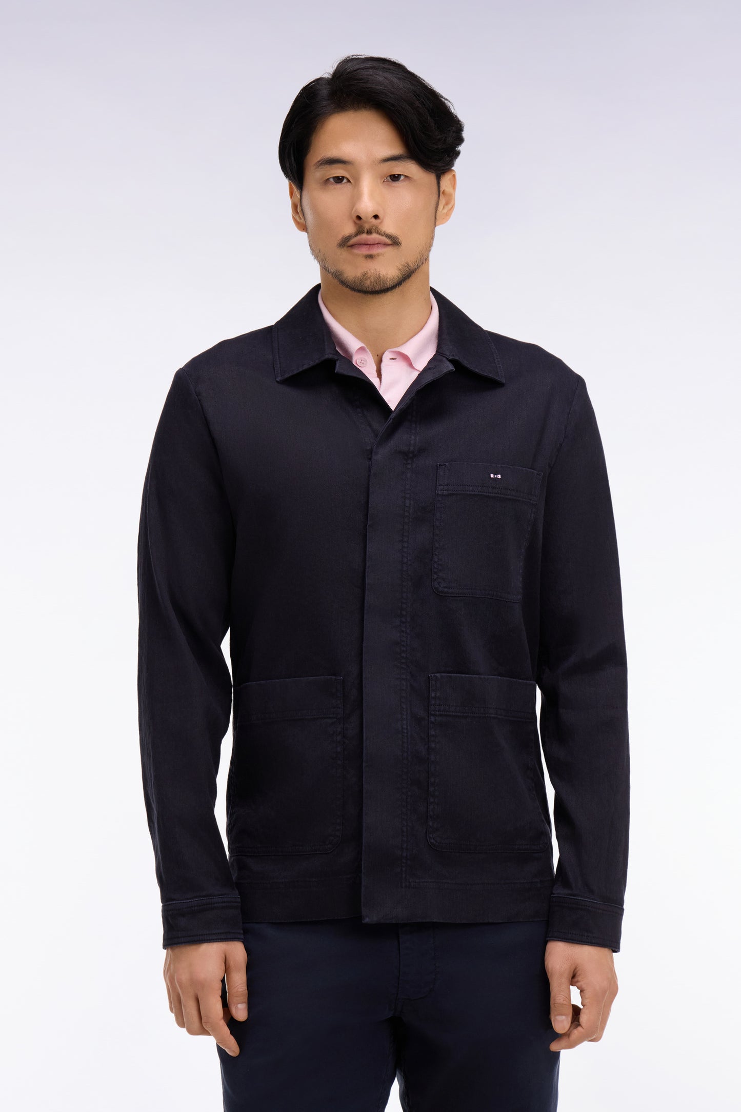 Surchemise en lin et coton marine