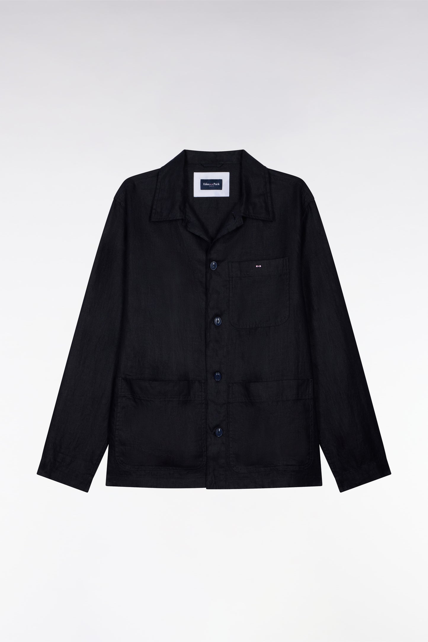 Surchemise en lin et coton marine