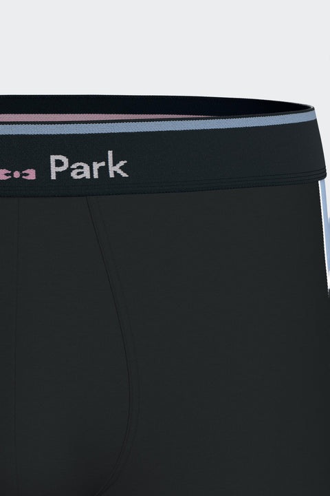 Boxer en jersey de coton stretch marine à découpes bleues - Image 2