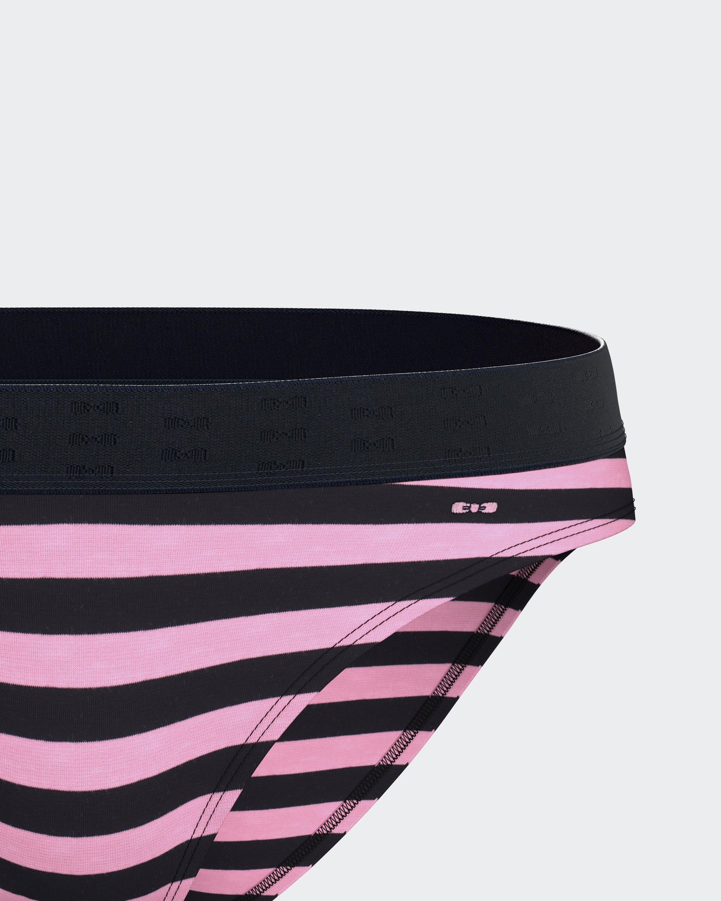 Culotte en coton stretch rayé marine et rose