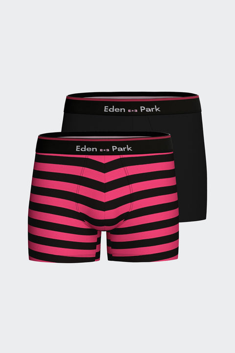 Lot de deux boxers en coton stretch fuchsia - Image 1