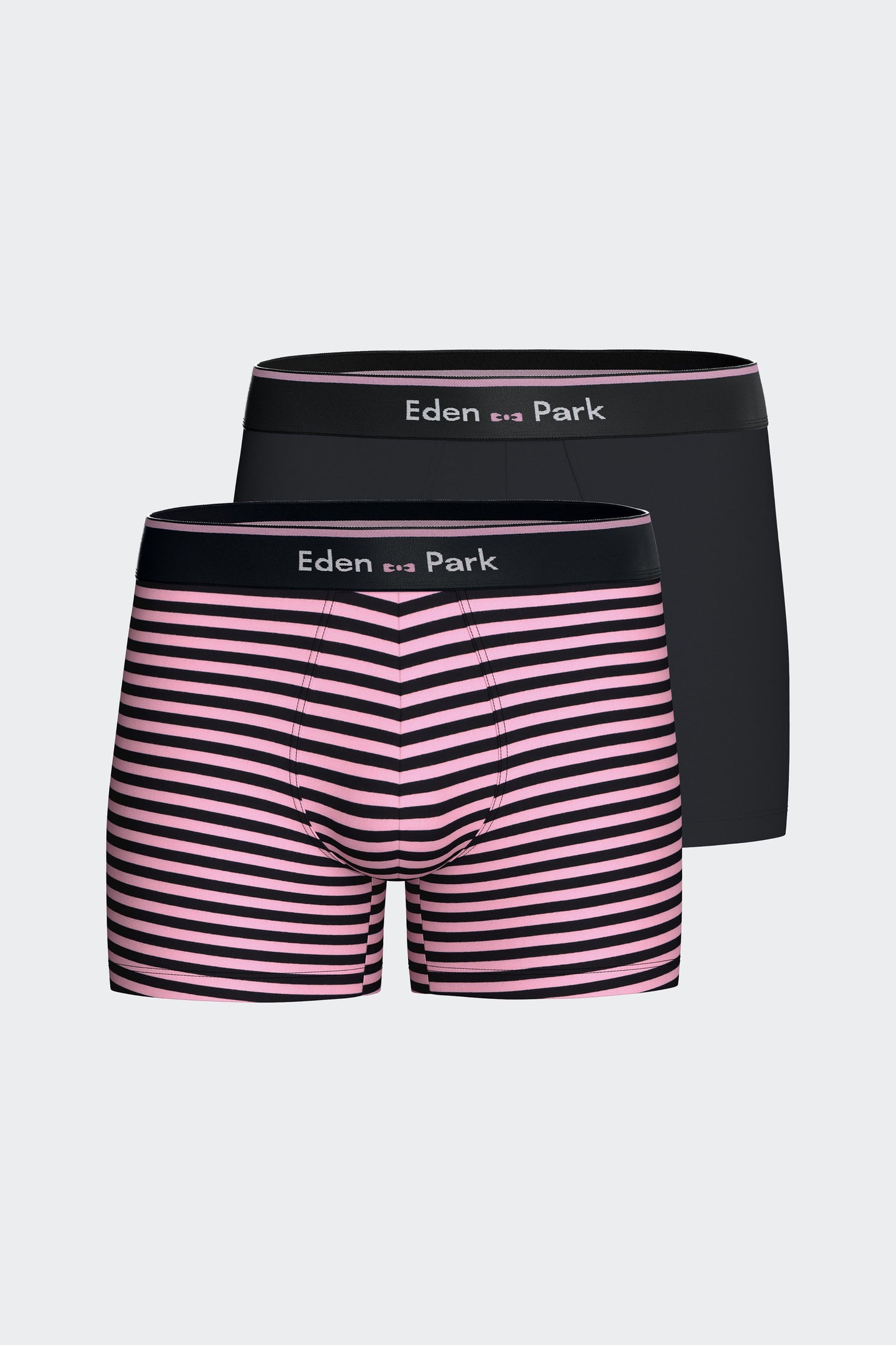 Lot de deux boxers en coton stretch marine et rose