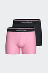 Lot de deux boxers en jersey de coton stretch rose et marine
