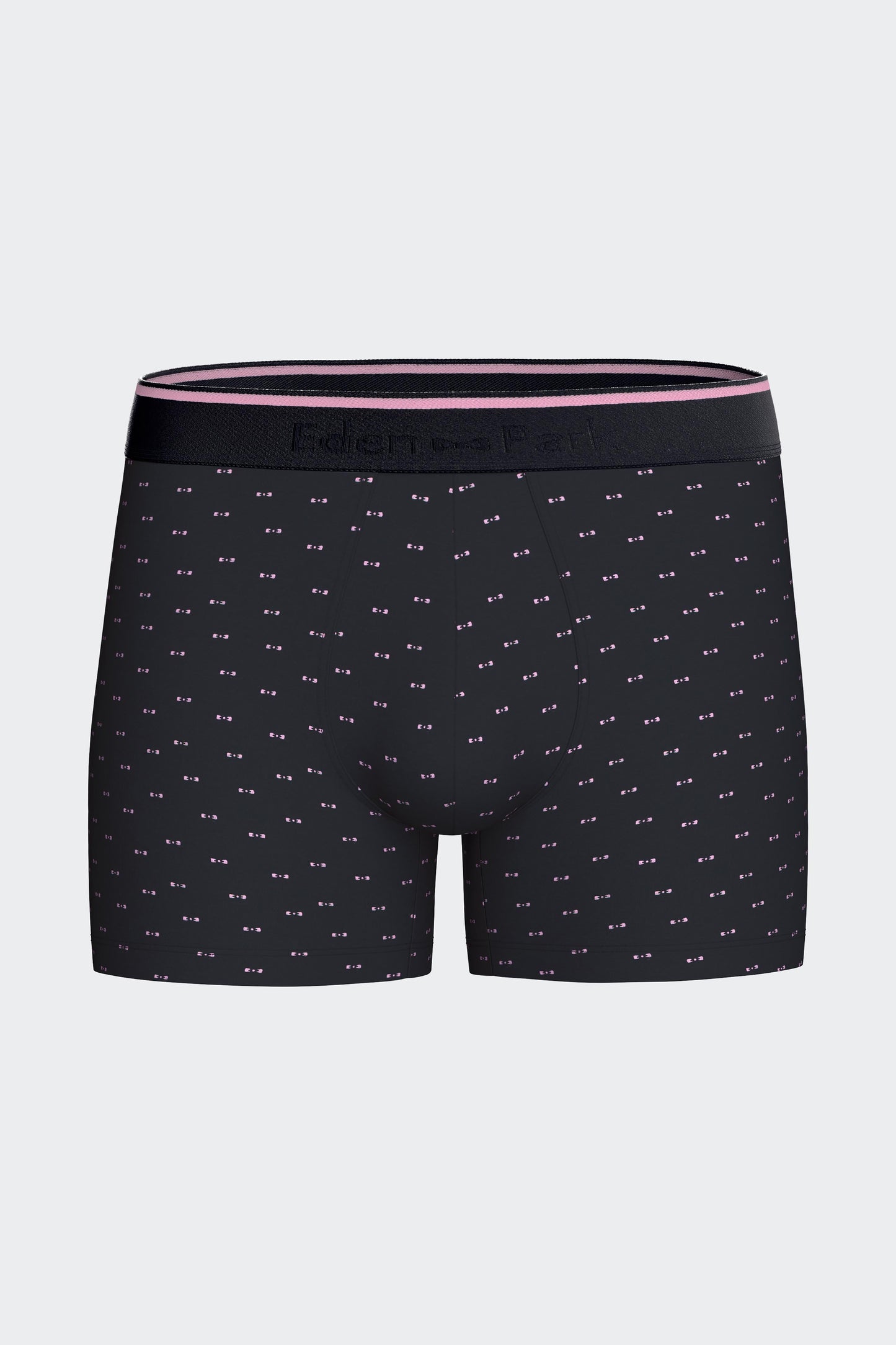 Lot de deux boxers en jersey de coton stretch marine uni et micromotifs