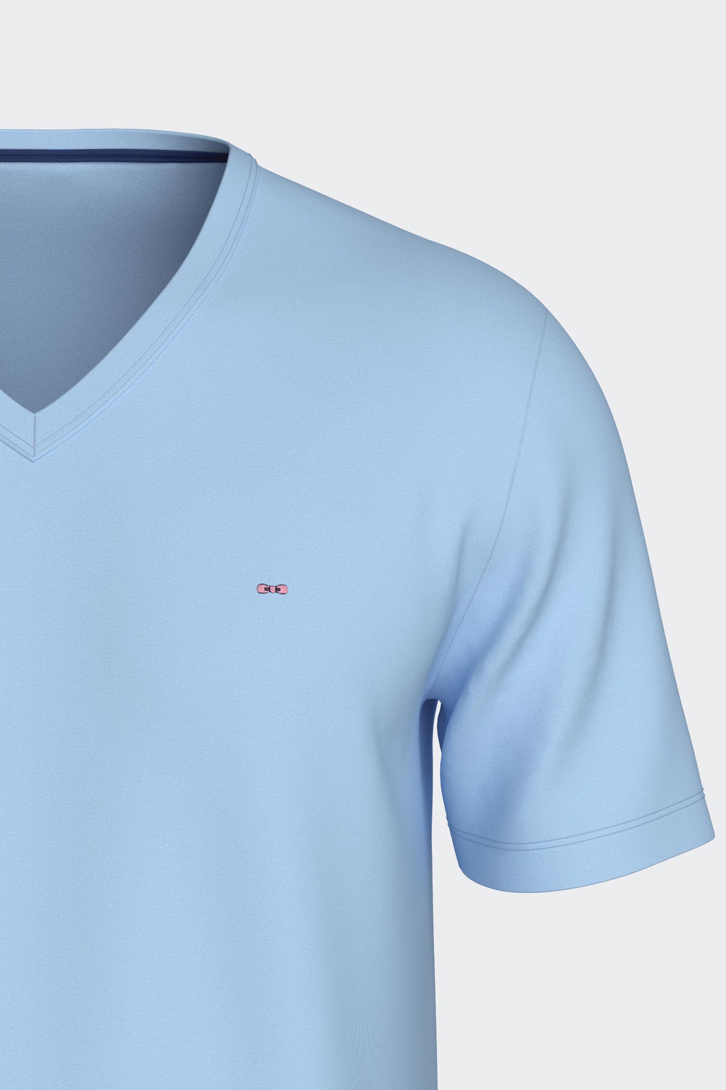 Pyjama court en coton bleu short à micromotifs