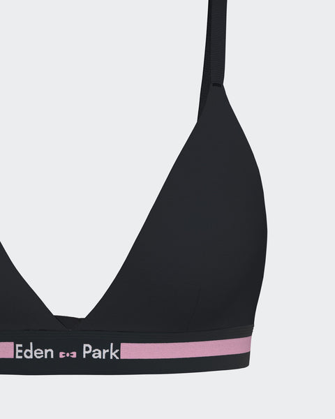 Soutien-gorge en coton stretch marine élastique siglé - Image 2