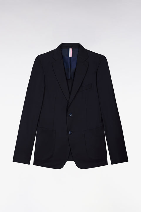Veste blazer en laine recyclée mélangée marine - Image 3