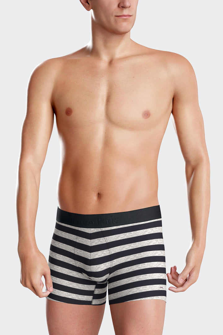 Grey striped stretch cotton boxers