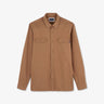 Chemise beige foncé unie en twill