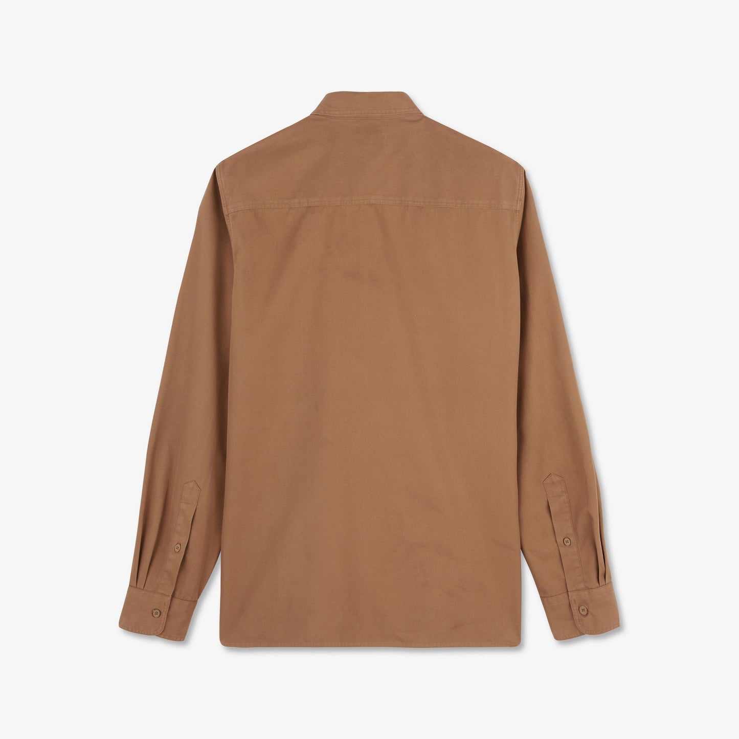 Chemise beige foncé unie en twill