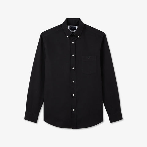 Chemise gris foncé unie en coton piqué - Image 2