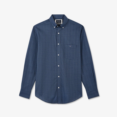 Chemise bleu foncé en popeline imprimé exclusif - Image 2