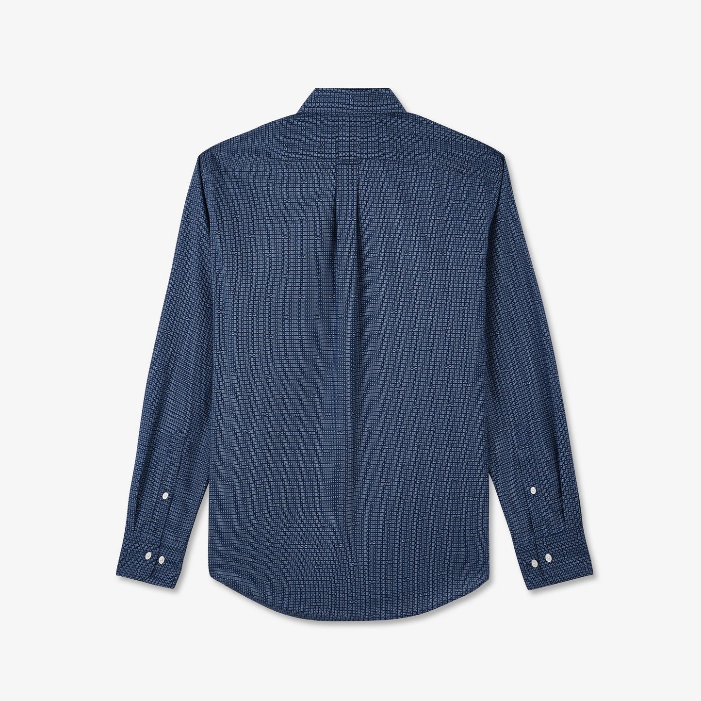 Chemise bleu foncé en popeline imprimé exclusif