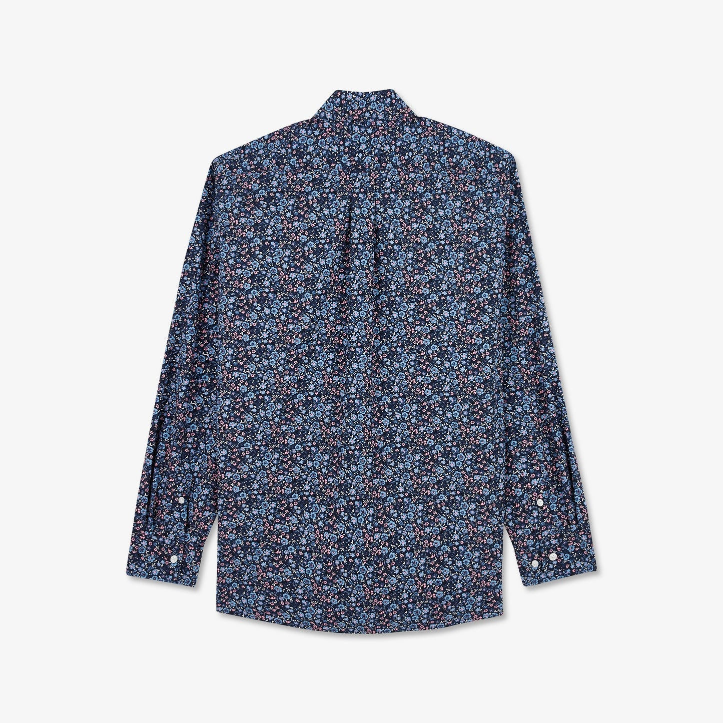 Chemise bleue imprimé exclusif fleuri