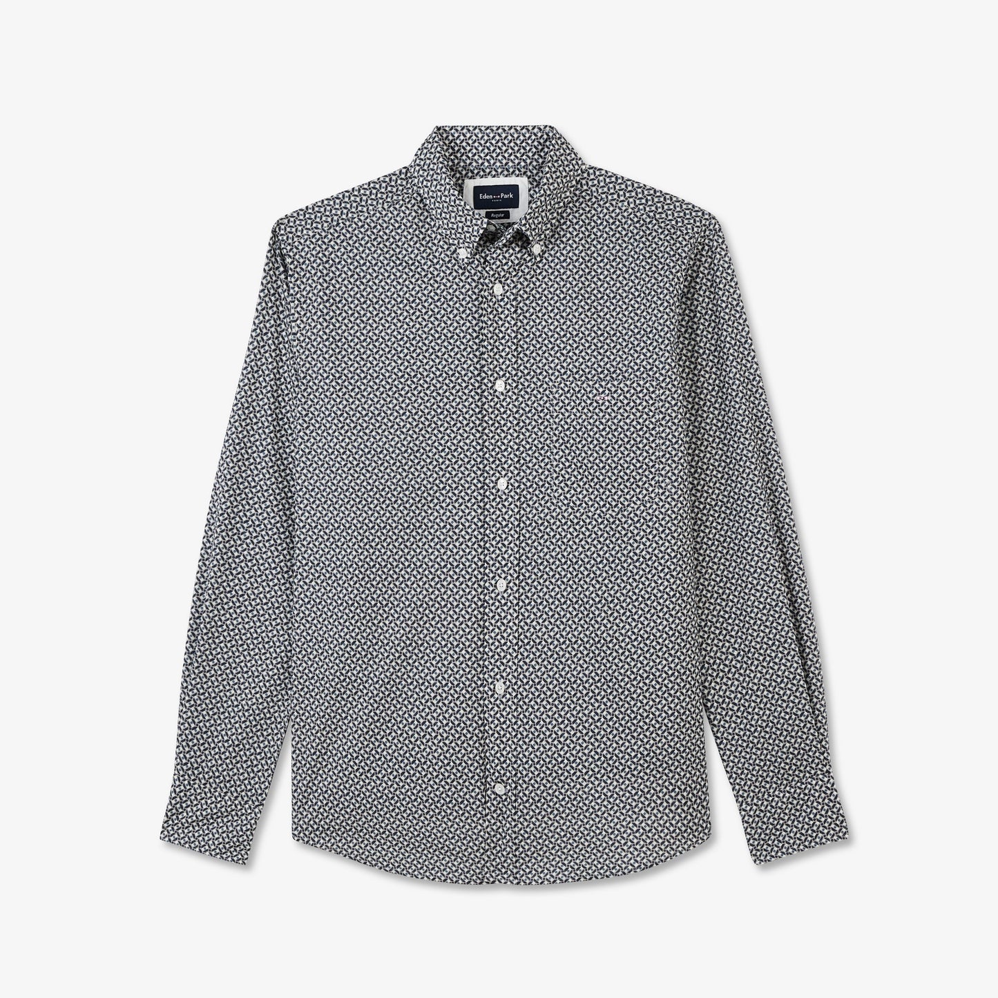 Chemise bleu foncé droite imprimé exclusif