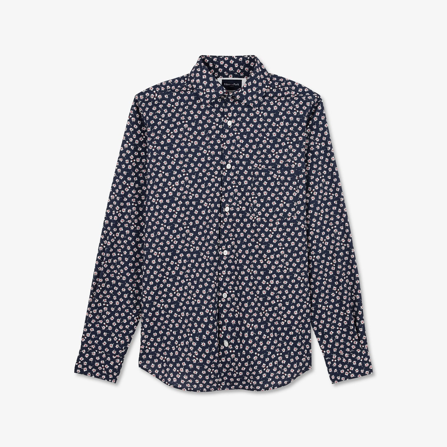 Navy blue shirt with exclusive floral print