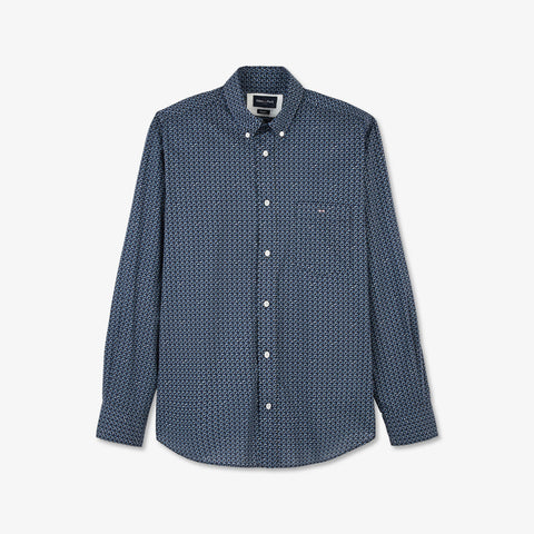 Chemise à micro-motif géométrique gris - Image 2