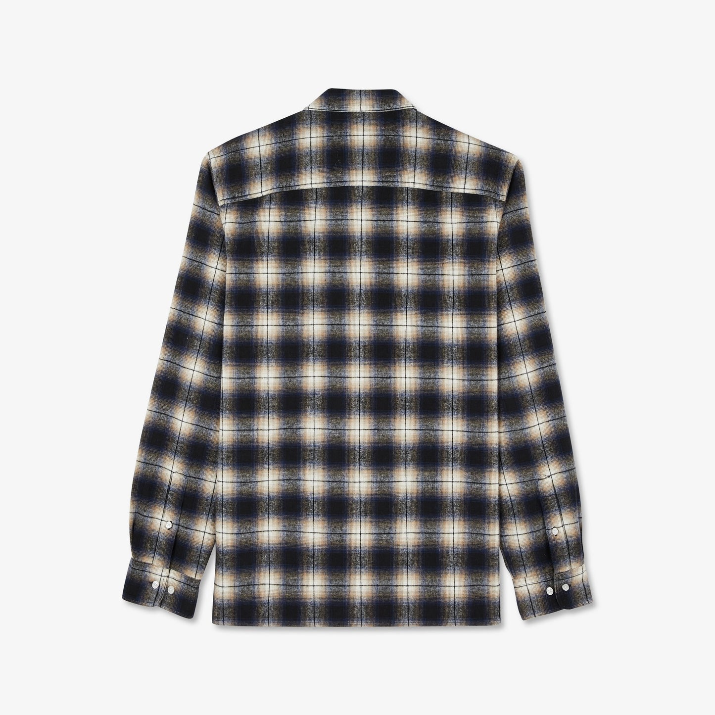 Dark blue chequered flannel shirt