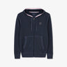 Navy blue waffle knit zipped cardigan