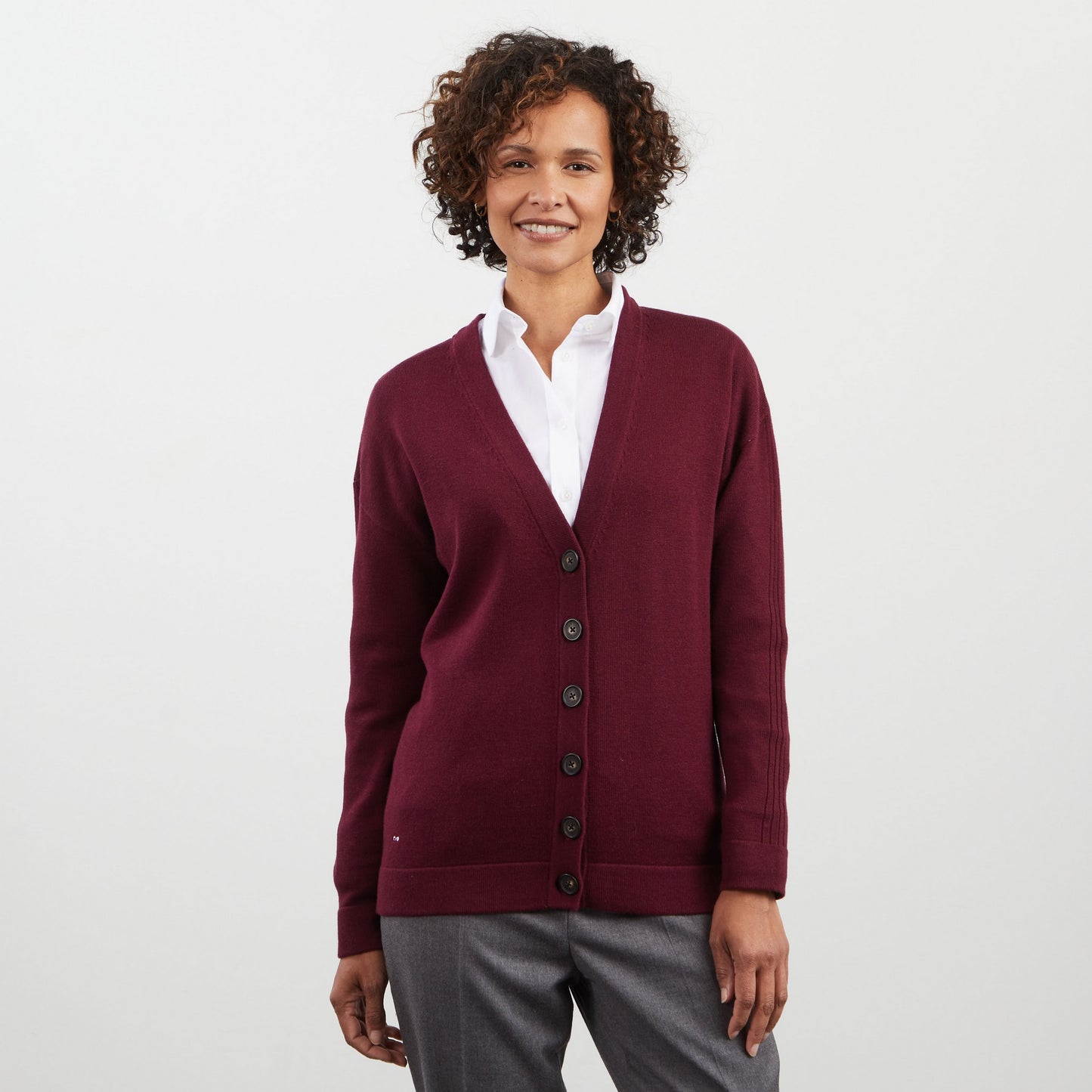 Cardigan bordeaux uni