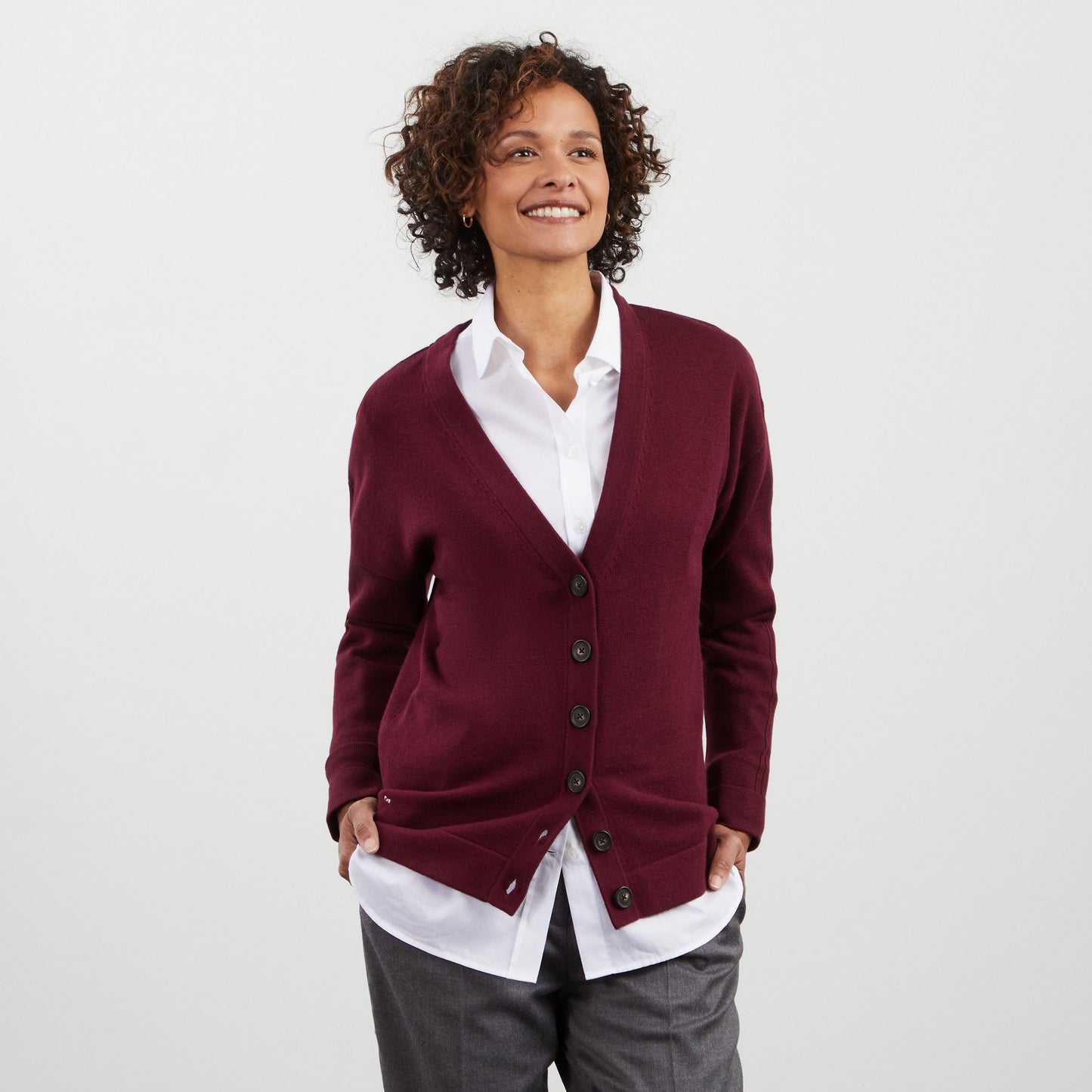 Cardigan bordeaux uni