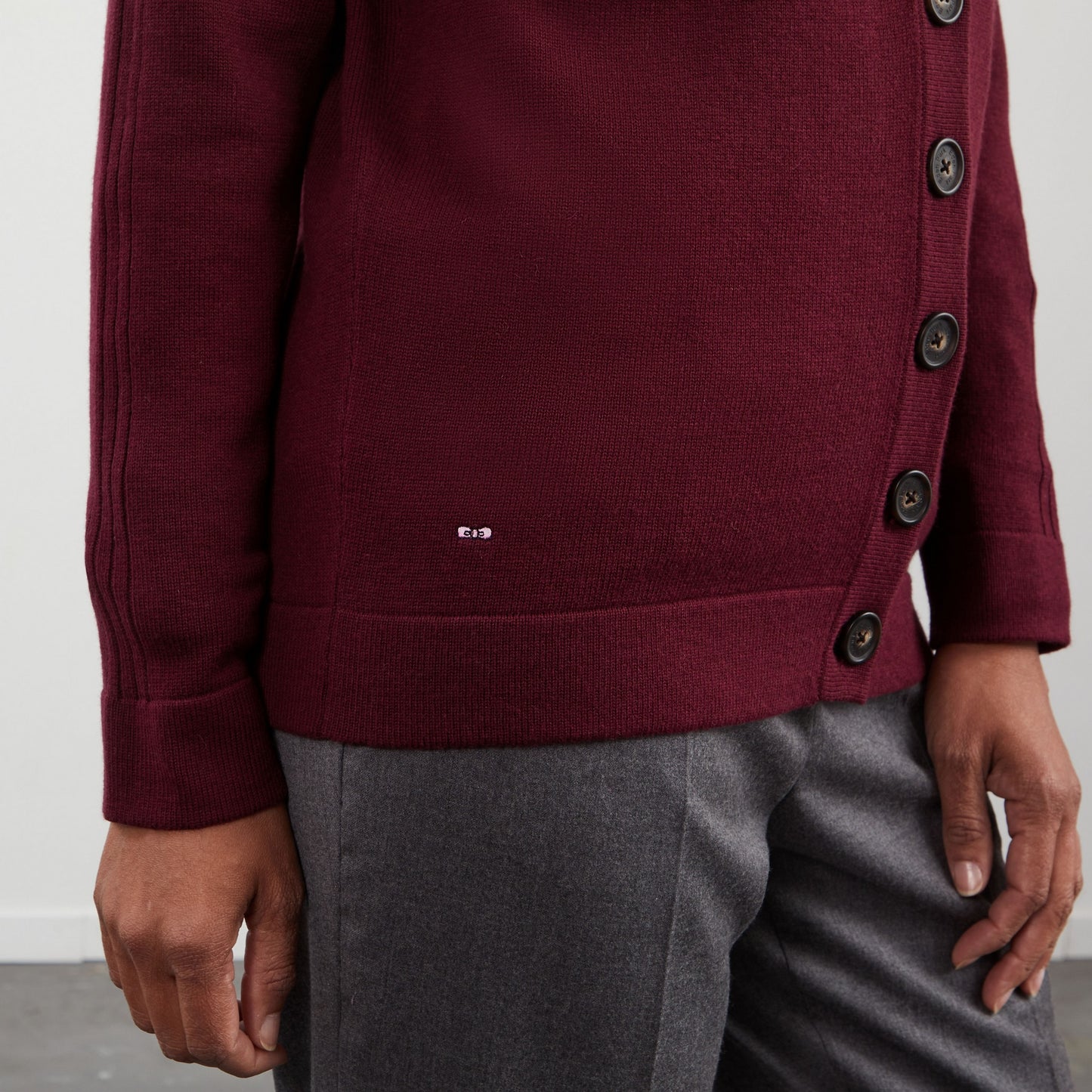 Cardigan bordeaux uni