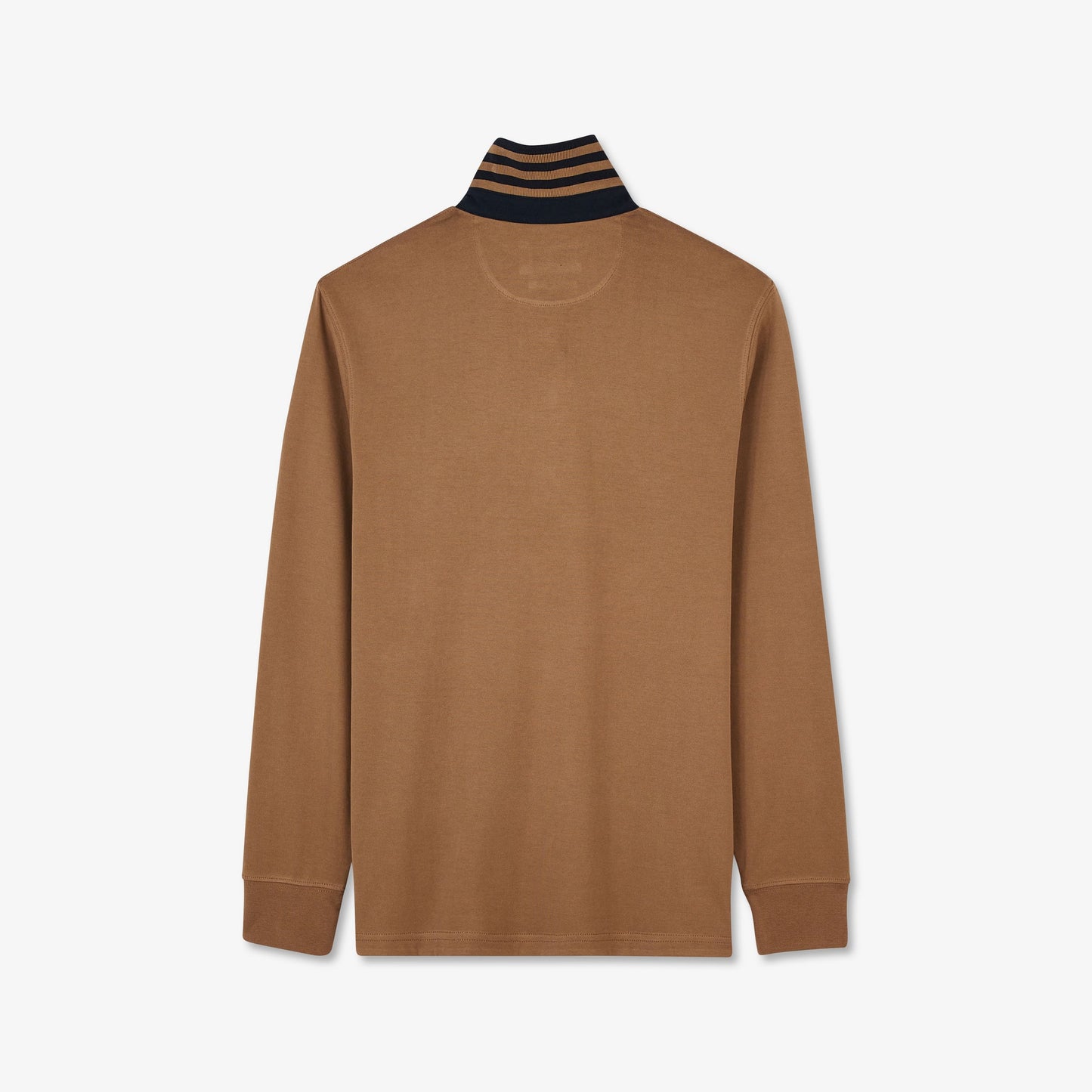 Dark beige long-sleeved rugby shirt