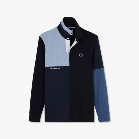 Maillot bleu colorblock manches longues - Image 2