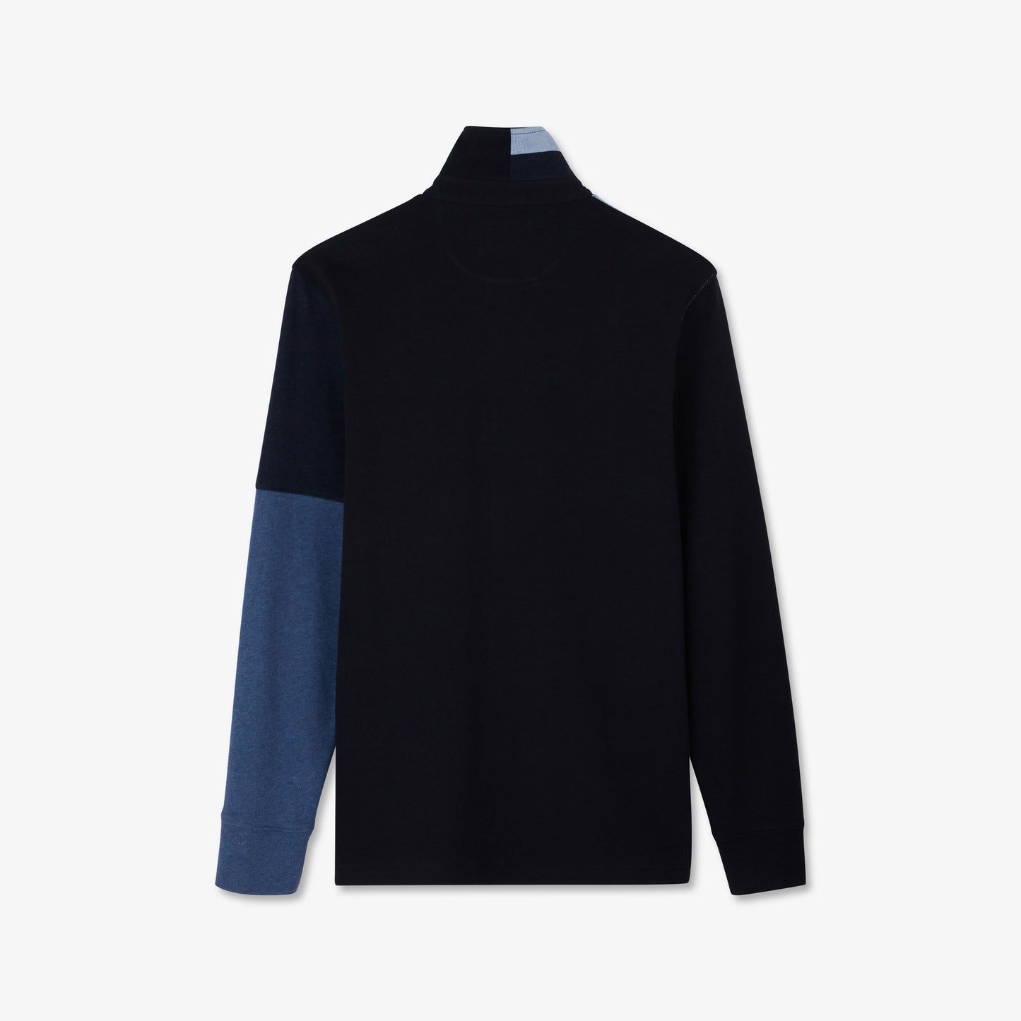 Blue long-sleeved colourblock rugby shirt