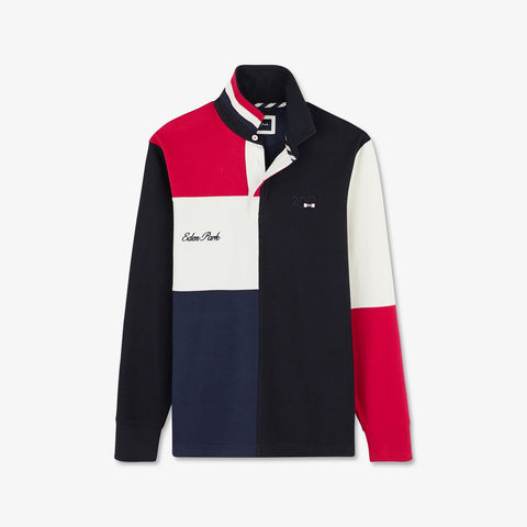 Maillot bleu foncé colorblock à broderies 2023 - Image 2