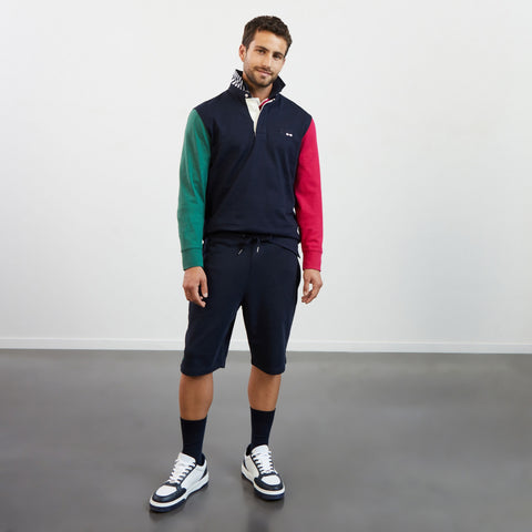 Maillot bleu marine colorblock manches longues - Image 1