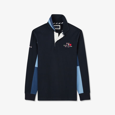 Maillot bleu marine colorblock manches longues - Image 2