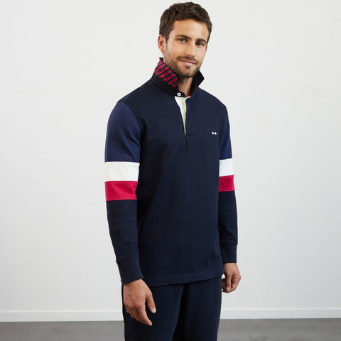 Maillot bleu foncé colorblock à broderie 2023 - Image 3