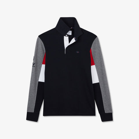 Maillot bleu foncé colorblock à broderies XV de France - Image 2