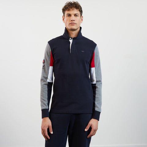 Maillot bleu foncé colorblock à broderies XV de France - Image 3