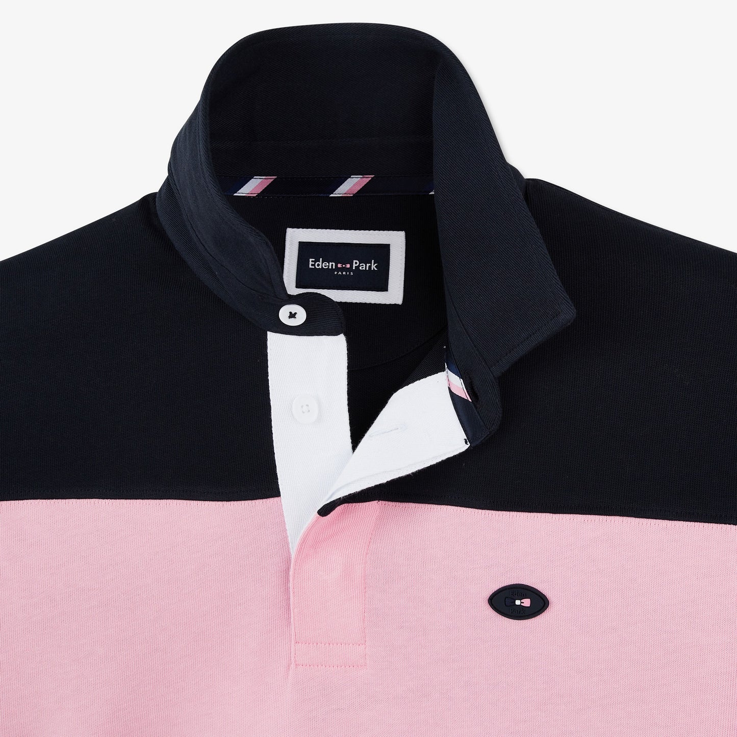 Maillot cerclé bleu foncé à broderie 10 dos