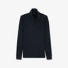 Navy blue long-sleeved polo shirt