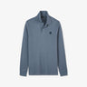 Grey-blue long-sleeved polo shirt