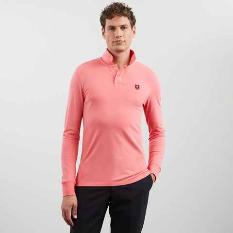 Pink long-sleeved polo shirt - Image 3